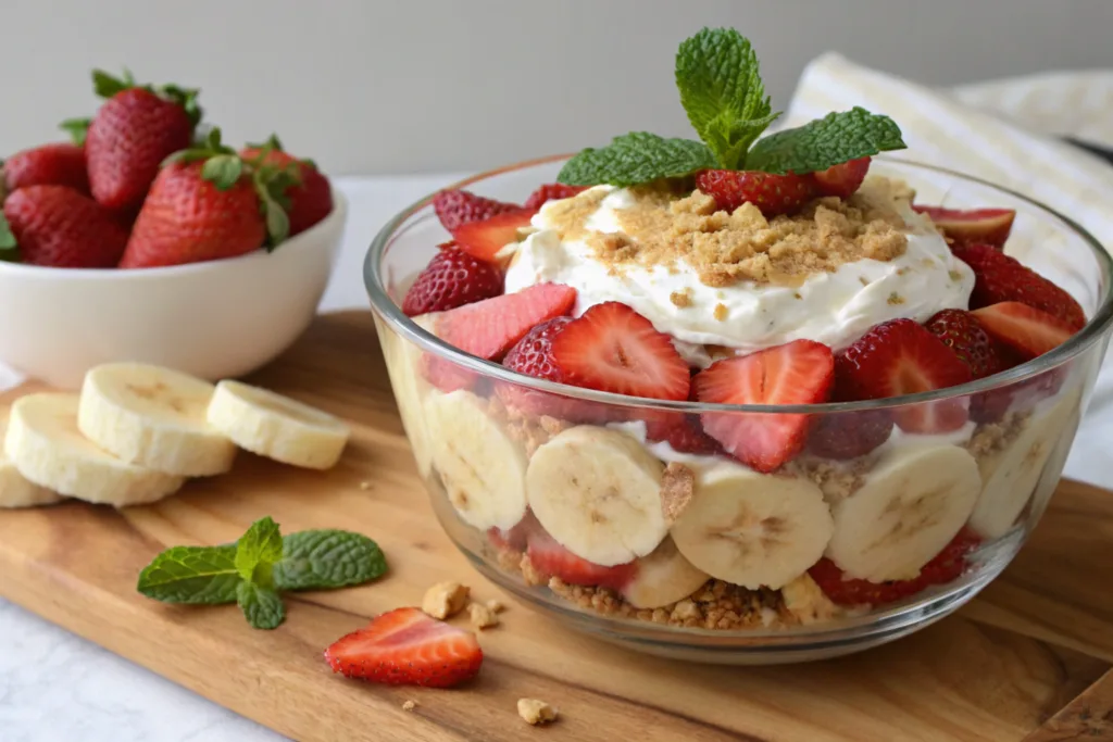 Strawberry Banana Cheesecake Salad - Easy No-Bake Dessert 3 498 Samy Recipes
