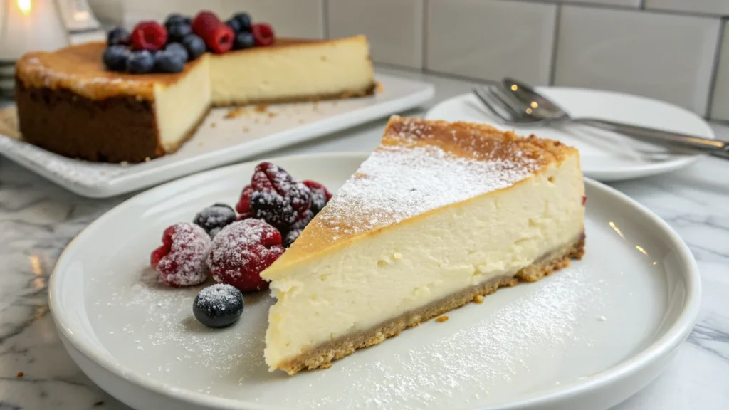 Difference Between a New York-Style Cheesecake Vs Classic Cheesecake? 2 New York-style cheesecake is widely recognized for its dense texture and bold flavor. In addition, its preparation focuses on simplicity, allowing the ingredients to shine.