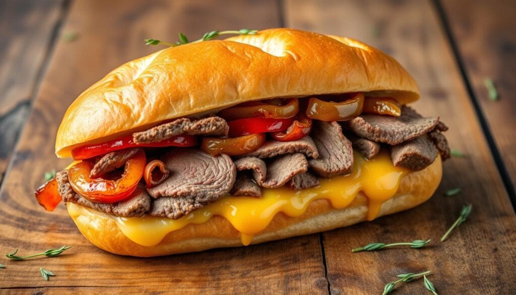 roast beef pepper onion sandwich with melted cheese roast beef pepper onion sandwich with melted cheese