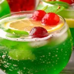 Green Party Punch bowl with citrus slices