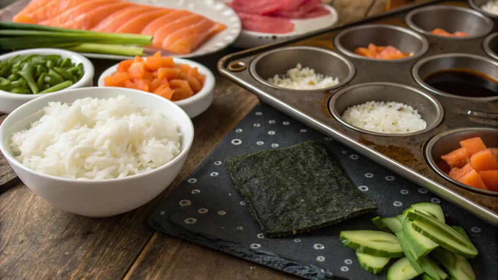 Muffin Tin Sushi Cups: The Creative Sushi Trend You Need to Try 7 Ingredients for Muffin Tin Sushi Cups